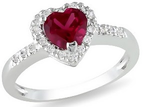 Radiant Love: 10-Carat Ruby Diamond Heart Ring