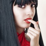 Red Lips Lady: Timeless Beauty