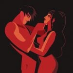 Clipart couple man holding chin of woman