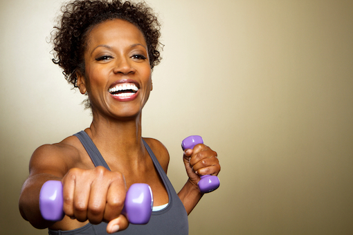 Fitness Dedication: Black Girl Lifting Weights